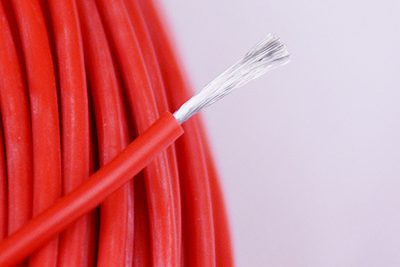 Aluminum core with orange insulating sheath for automotive cable conductors