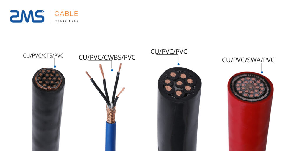 Various types and specifications of control cables