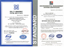 ZMS Product Quality Certification