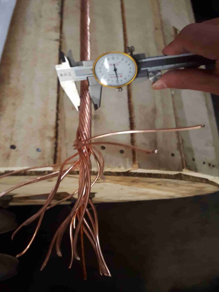 The finished bare copper conductors are subjected to a variety of stringent tests.